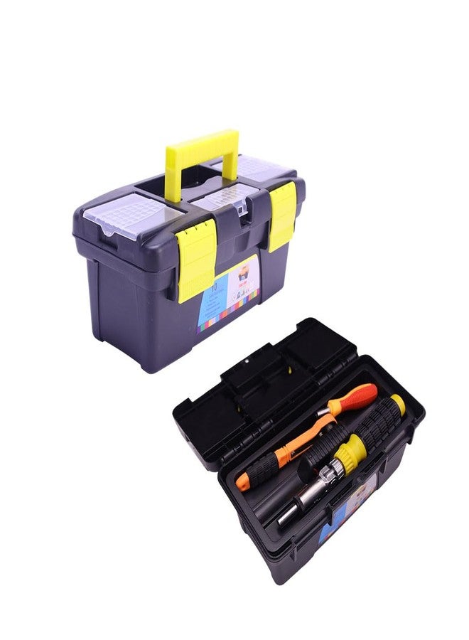 Cubent Premium & Impact Resistant Harware Tool Storage Box | Compact Design | Removable Tray For Easy Access | Durable Plastic Material | Ergonomic Handle | Lightweight Organizer For Tools | Easy to Carry - Image 2